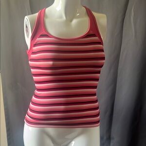 Champion Pink and White Fitted Tank Top